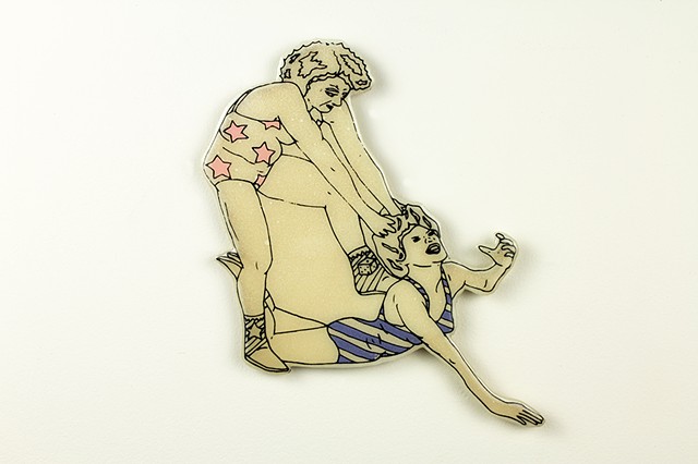 Screen Print on paper, mounted on mdf, and resin coated
