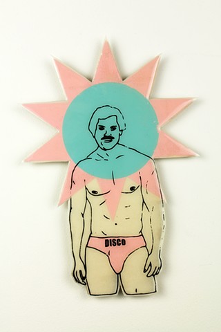 Screen Print on paper, mounted on mdf, and resin coated