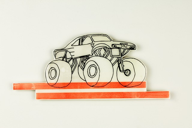 Screen Print on paper, mounted on mdf, and resin coated