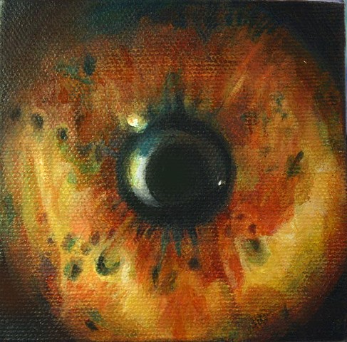 eye, painting, brown, cosmos, flower, Iris, circle, orb. portrait