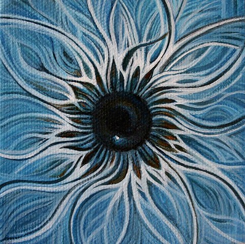 eye, painting, blue, cosmos, flower