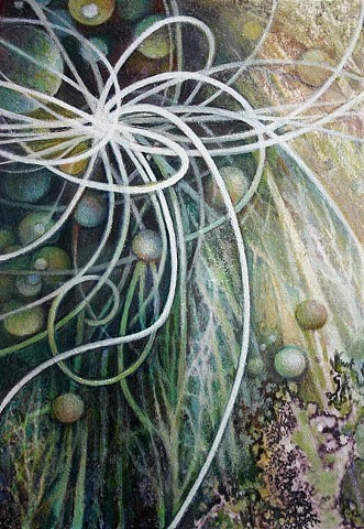 Tangle, spirial, CERN, Particle Collision, trees, branches, Painting, Harmonics, Light, Structure, Science, Metaphysics, physics, astrophysics, outerspace, orbs, Energy, Nature