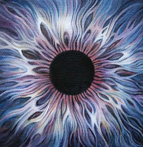 eye, painting, purple, cosmos, flower