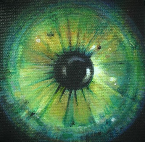 eye, painting, green, cosmos, flower, Iris, circle, orb. portrait