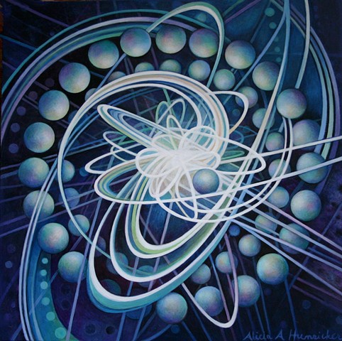 energy, vortex, CERN, Particle collision, orbs, purple, painting, light