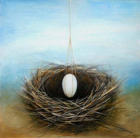 egg, nest, sky, pendulum