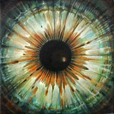 eye, painting, green, cosmos, flower, Iris, circle, orb