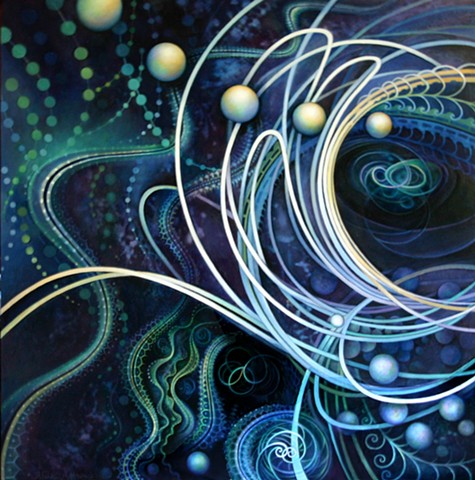 Particle collision, Ocean, Circles, Painting, Science, Spirituality, Zero point, fractals, Orbs