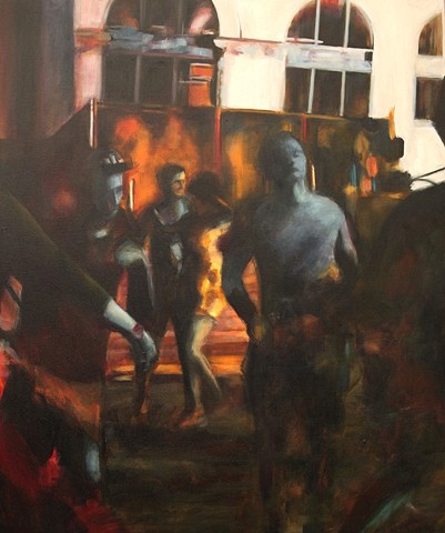 Artwork by Michelle Hyland of people dancing at Laneway festival