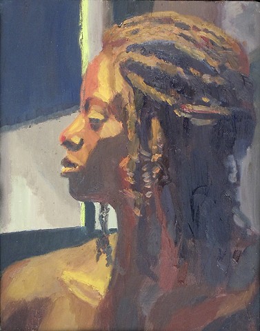 Portrait in Purple and Gold. 14 x 11". Oil on Canvas. October 2010. 
