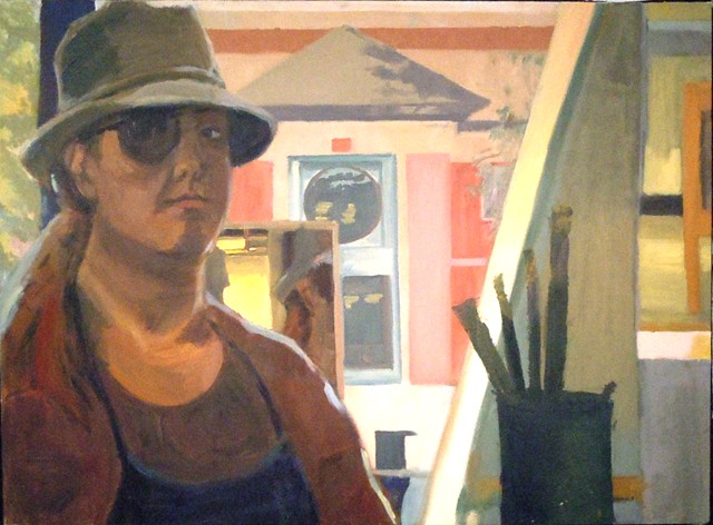 Self Portrait Oil Painting Eyepatch Fedora 2010 Earl Gregg SWEM Library College of William and Mary Fall Autumn