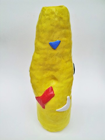 Pinched Yellow Vase