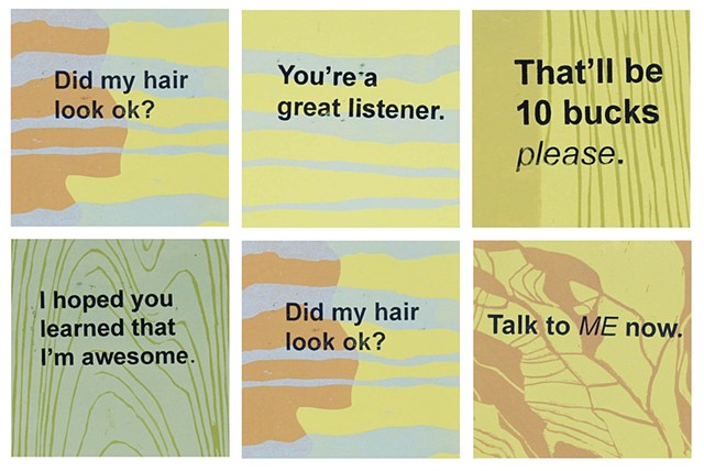Print takeaways i gave to audience members after an artist talk I gave at OCAC
