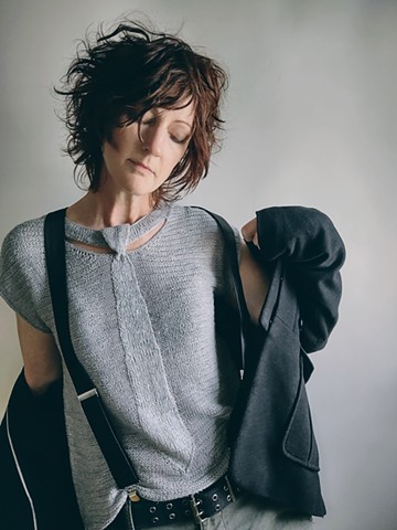 Jennifer Brou tie top knitwear artist