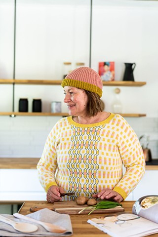 Jennifer Brou Making Stories Tweeddale sweater knitting