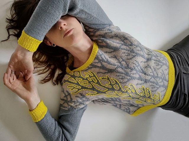 Jennifer Brou November Oak II hand knit sweater knitwear designer