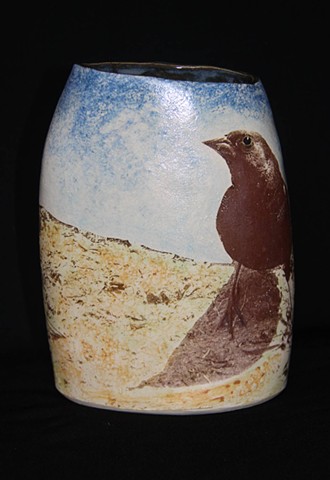 Cowbird vase