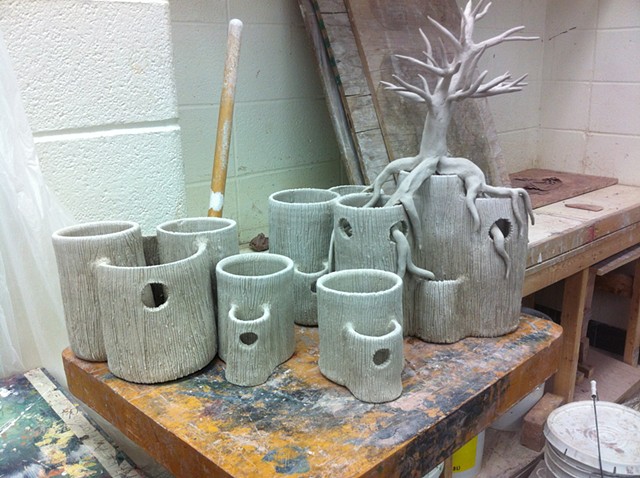 Vase form set, in progress