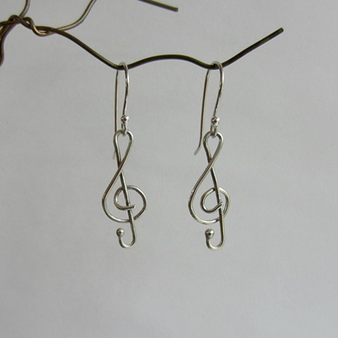 Silver Treble Clef earrings