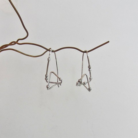 Silver Wire and Beads earrings