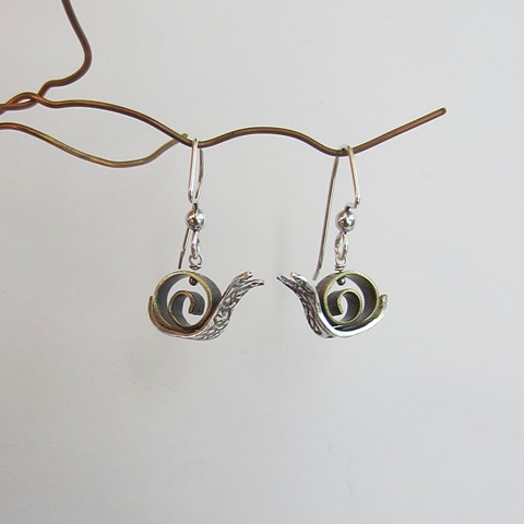 Mixed Metal Tiny Snails earrings