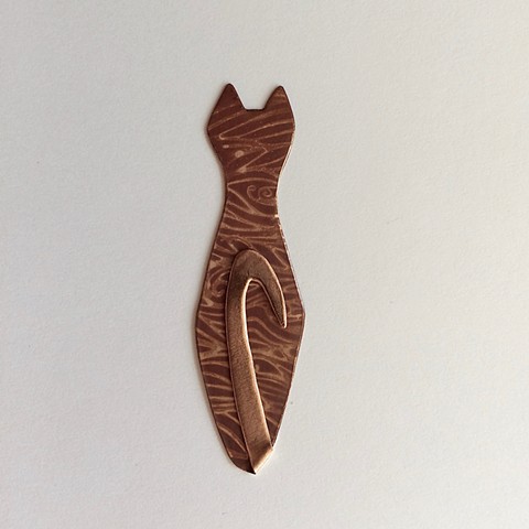 Patina Cat pin