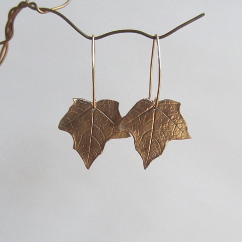Large Golden Leaves earrings