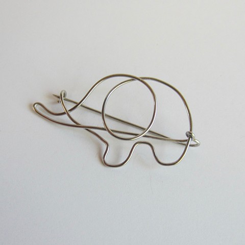 Line Drawing Elephant pin