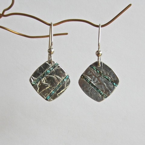 Turquoise Inlay Square earrings