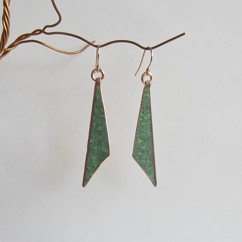 Green Triangle earrings