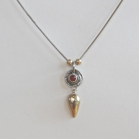 Silver & Gold with stone necklace