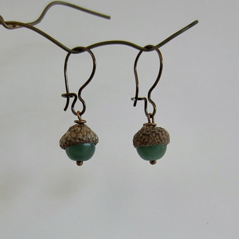 Green Acorn earrings