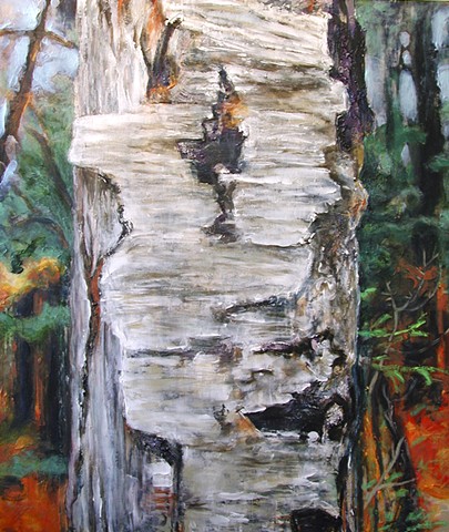 Tree portrait painting acrylic trees birch