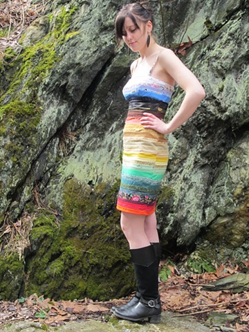 rainbow patchwork dress