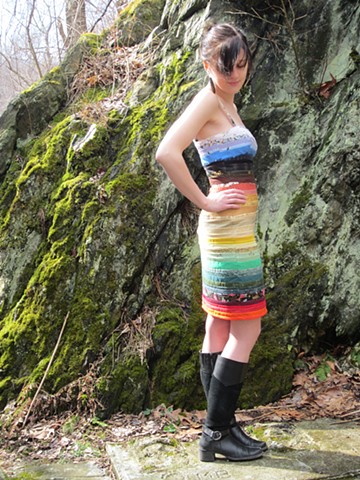 rainbow patchwork dress