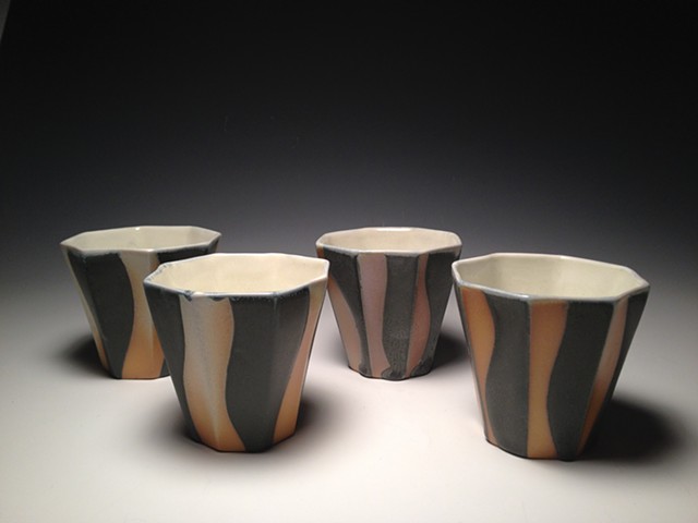 Soda Fired Octagon Wine Cups