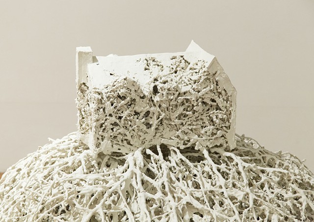 porcelain paper clay house / root sculpture 