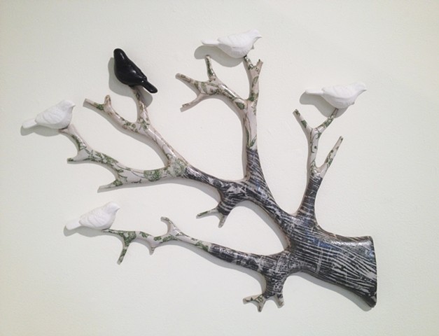 porcelain tree with birds K Cesark