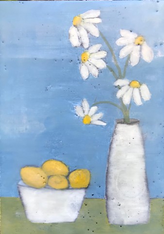 Still Life: Lemons and Daisies