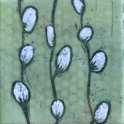 SOLD - Pussywillow on Green: Mini Series