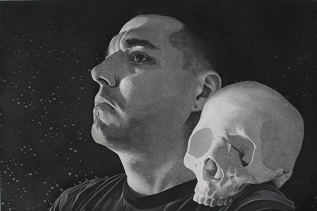 Self Portrait With Skull On Shoulder
