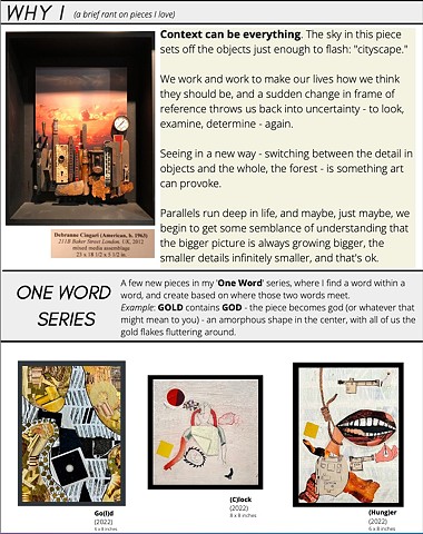 Map of the Moment page 2 featuring a piece by Debranne Cingari and art from Steven Tannenbaum's 'One Word' Series