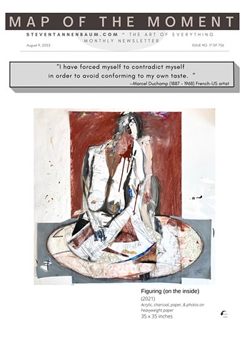 A quote by Marcel Duchamp along with a figure piece titled: "On the Inside"