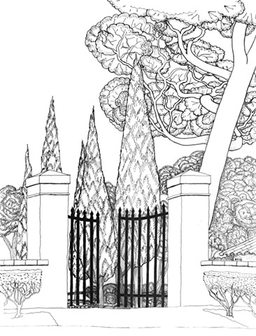Garden Gate Spannocchia ink