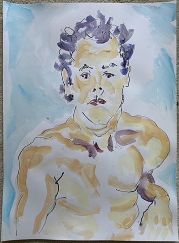watercolor of male figure