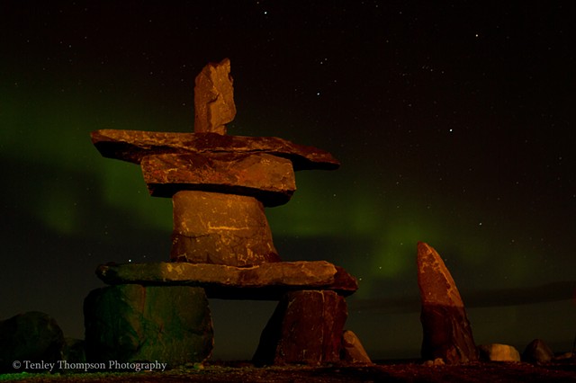 Inukshuk, Northern Lights, Aurora Borealis