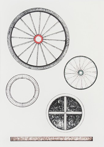 Untitled (Wheels, window and watch)