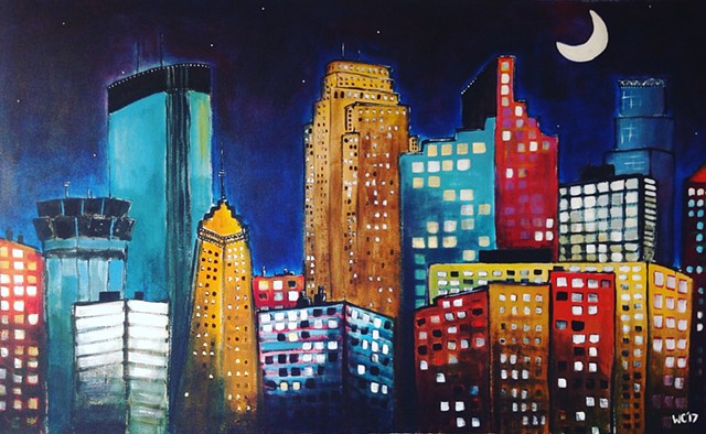 "Moon Over Minneapolis" (SOLD-PRINTS AVAILABLE)