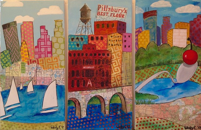 "Minneapolis triptych" SOLD
