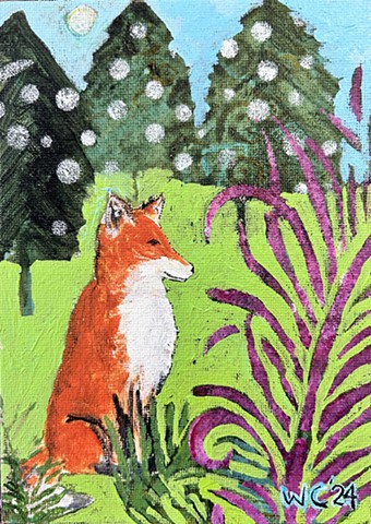 Fox with Spring Green